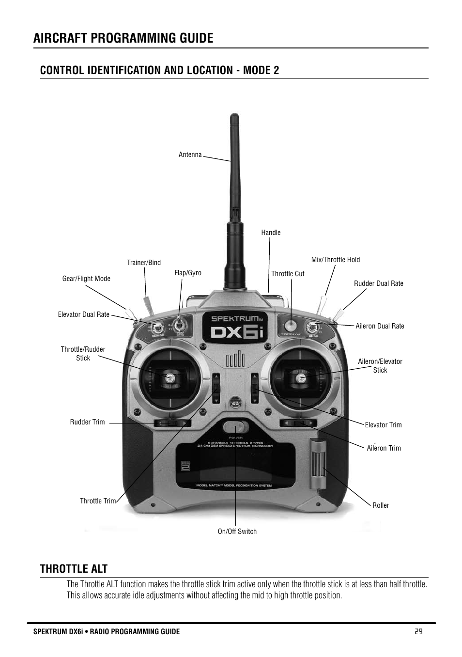 Aircraft programming guide | Spektrum DX6i User Manual | Page 29 / 140