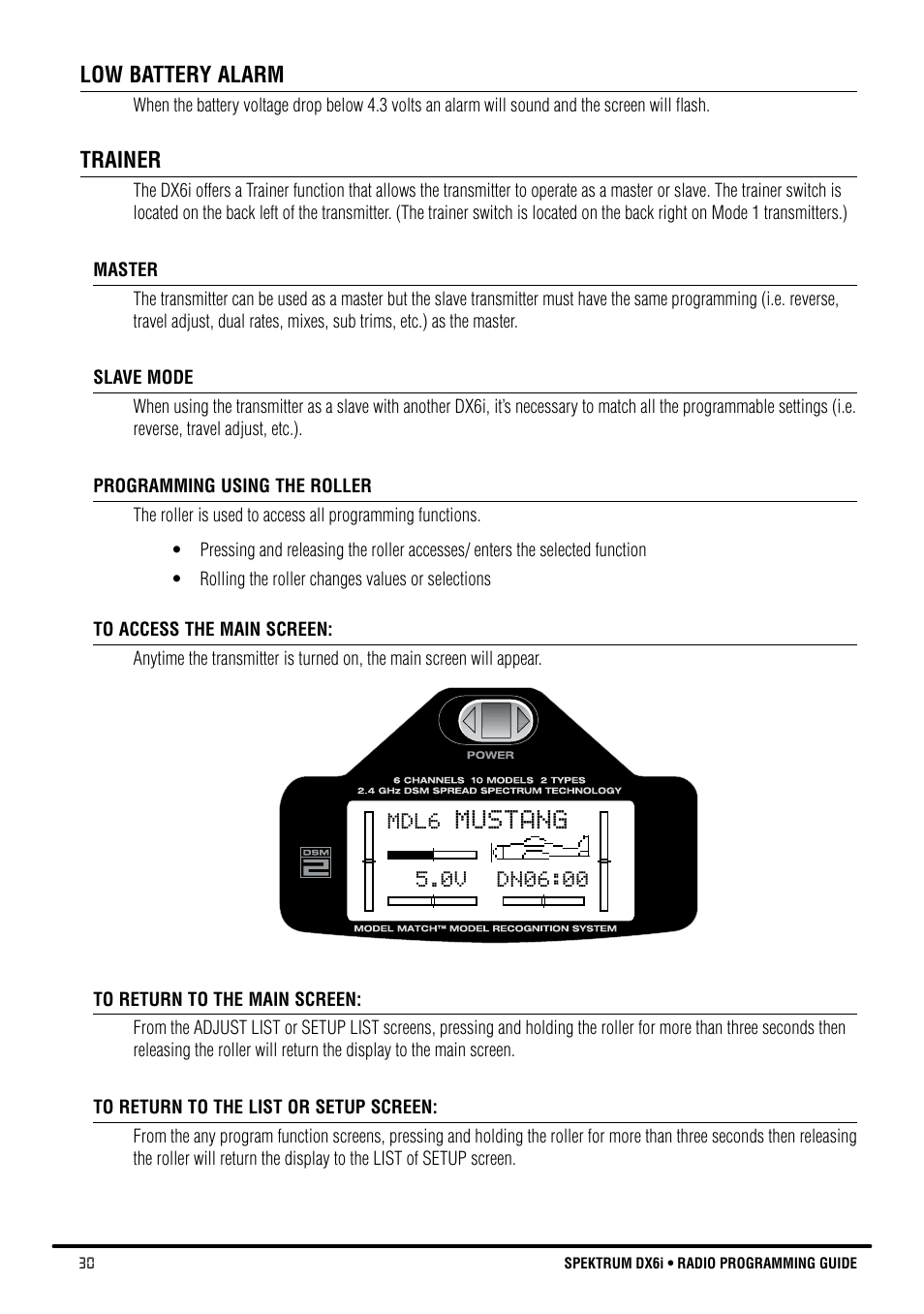 Mustang | Spektrum DX6i User Manual | Page 30 / 140