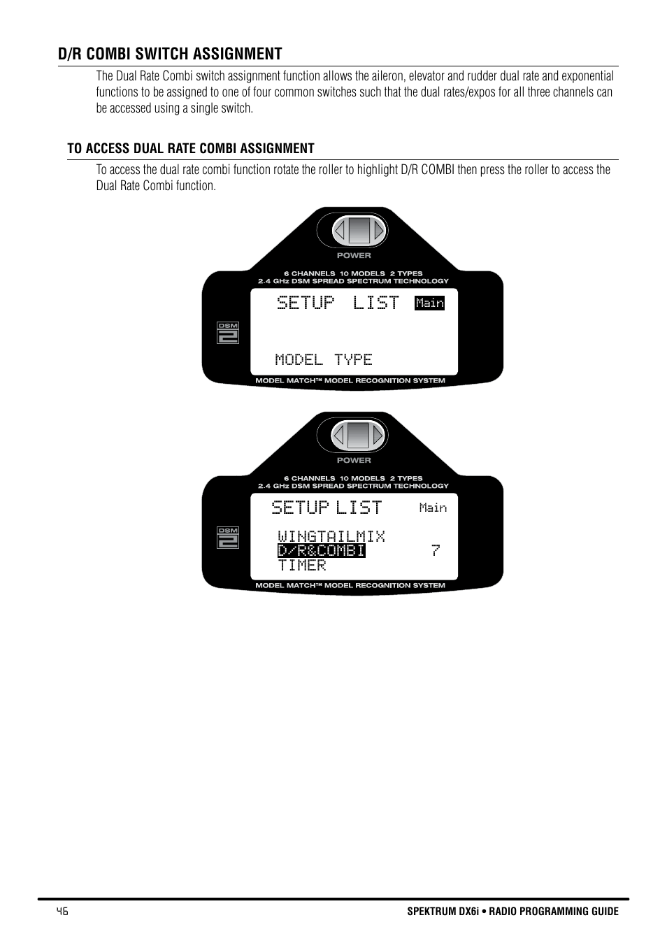 Setup list | Spektrum DX6i User Manual | Page 46 / 140