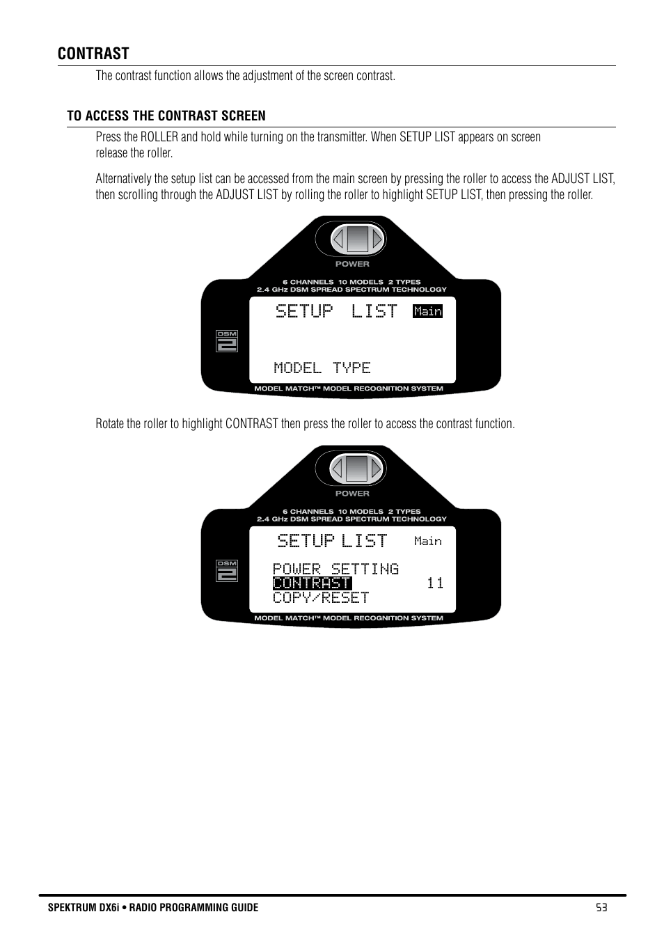 Setup list | Spektrum DX6i User Manual | Page 53 / 140