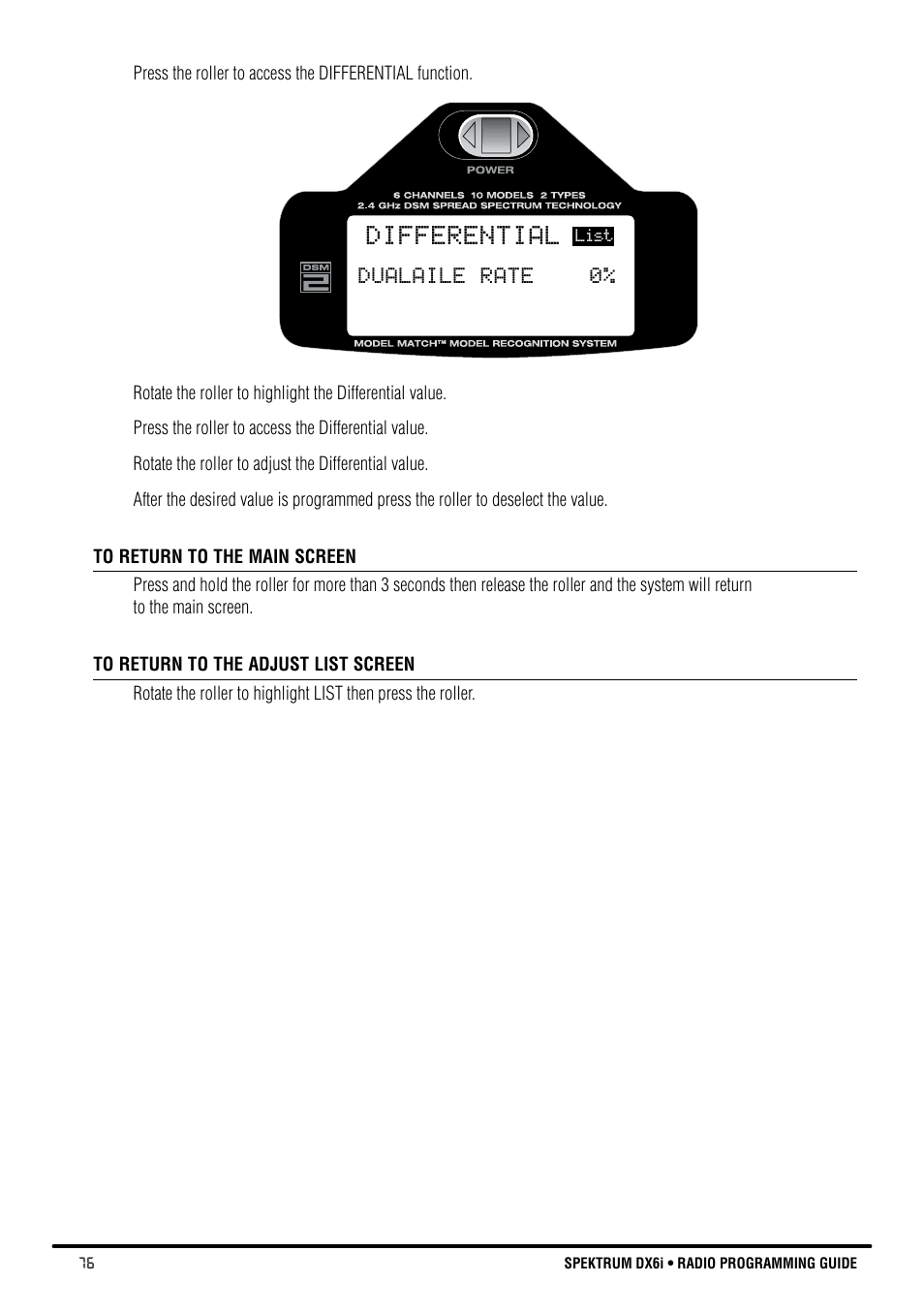 Differential | Spektrum DX6i User Manual | Page 76 / 140