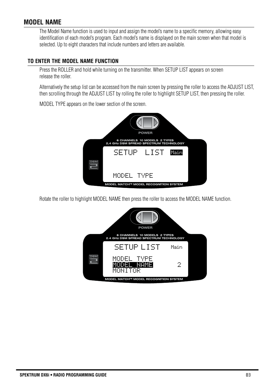 Setup list | Spektrum DX6i User Manual | Page 83 / 140