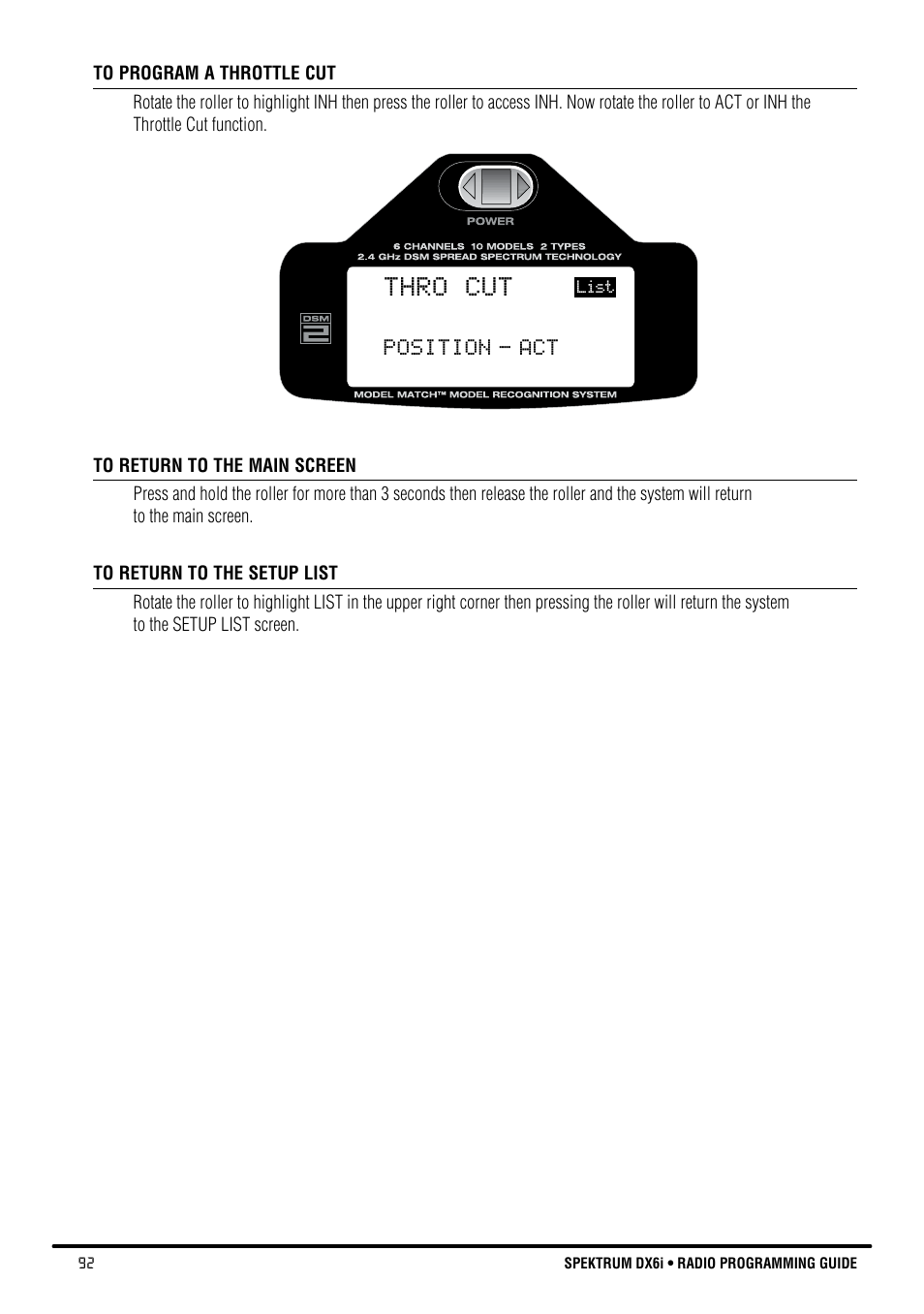 Thro cut | Spektrum DX6i User Manual | Page 92 / 140
