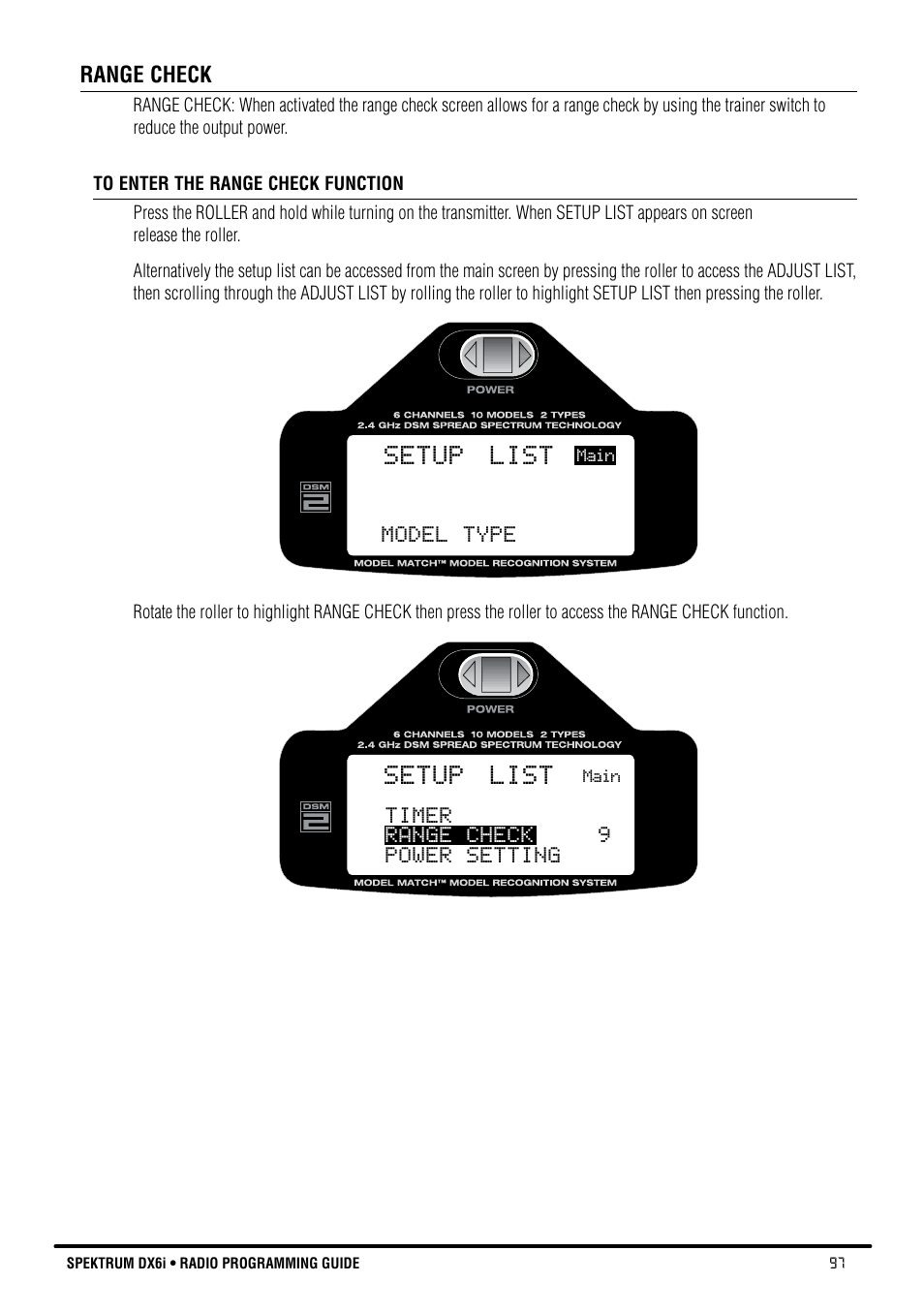 Setup list | Spektrum DX6i User Manual | Page 97 / 140