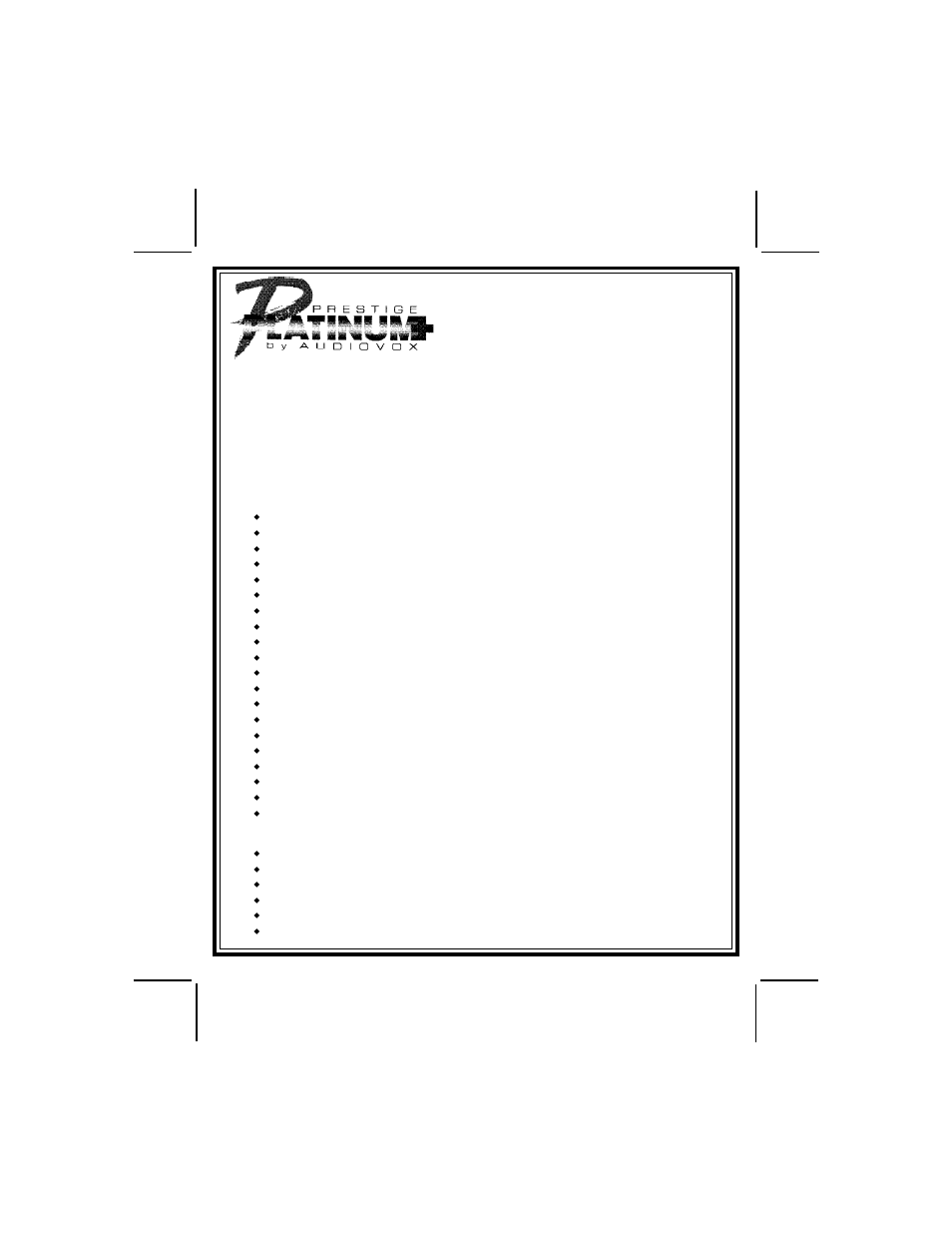 Audiovox Prestige Platinum APS-25N User Manual | 5 pages