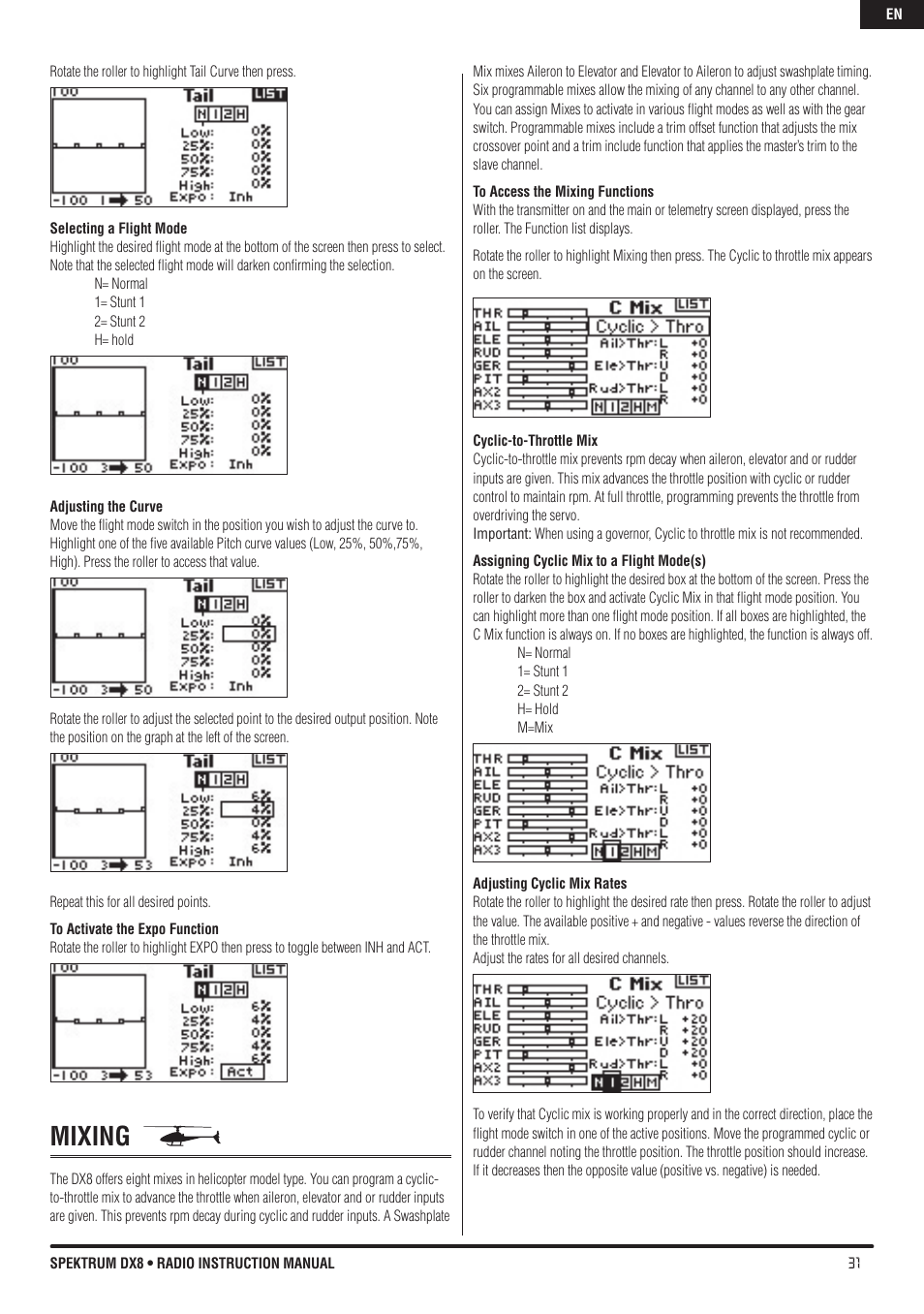 Mixing | Spektrum DX8 User Manual | Page 31 / 42