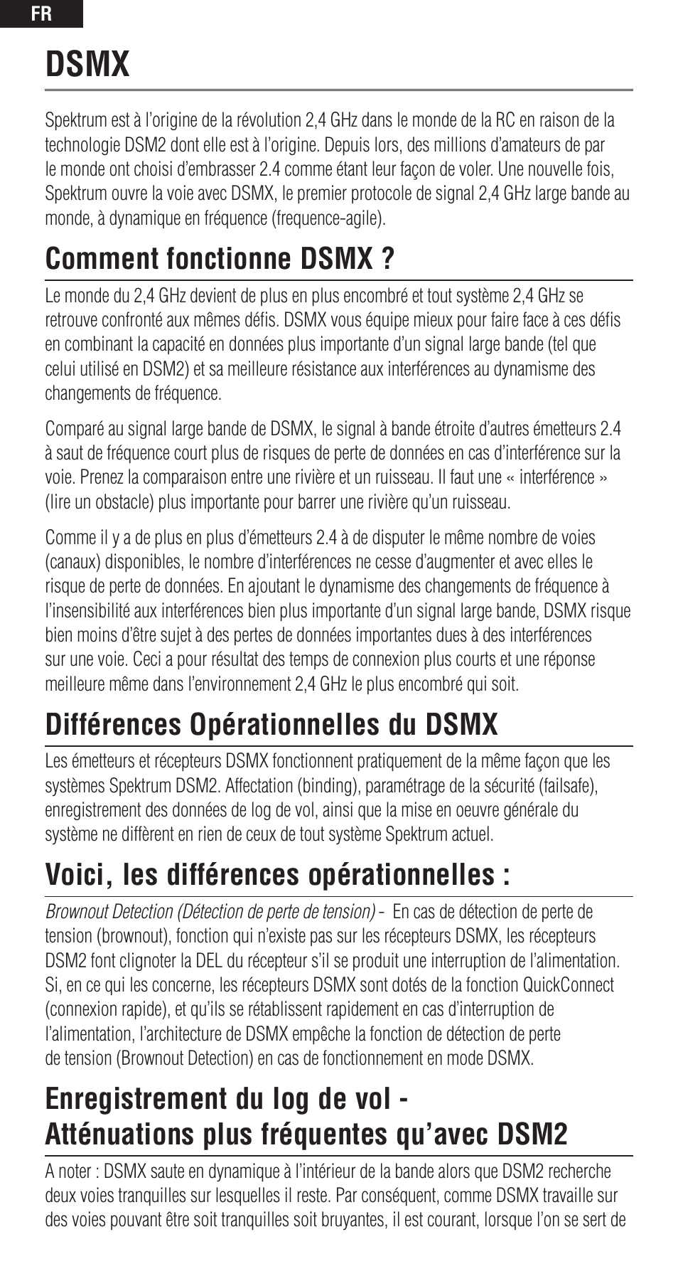 Dsmx, Comment fonctionne dsmx, Différences opérationnelles du dsmx | Voici, les différences opérationnelles | Spektrum DSMX User Manual | Page 6 / 12