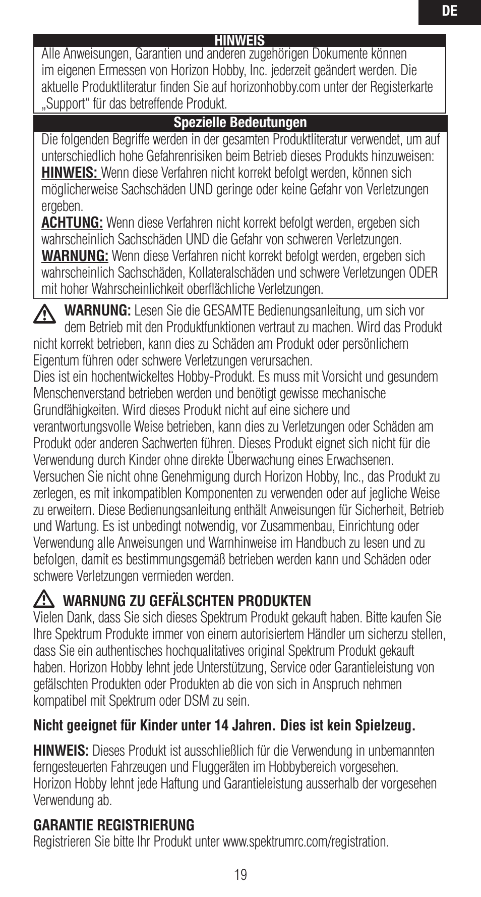 Spektrum SPMAR9020 User Manual | Page 19 / 72