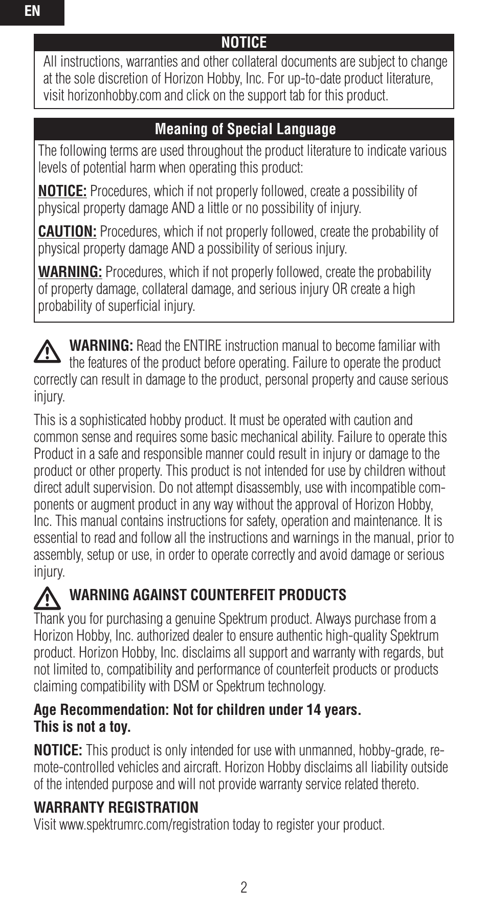 Spektrum SPMAR9020 User Manual | Page 2 / 72