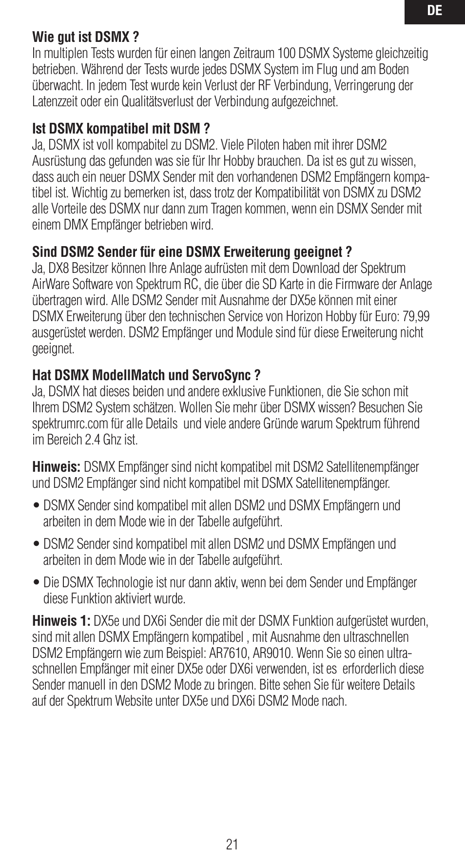 Spektrum SPMAR9020 User Manual | Page 21 / 72