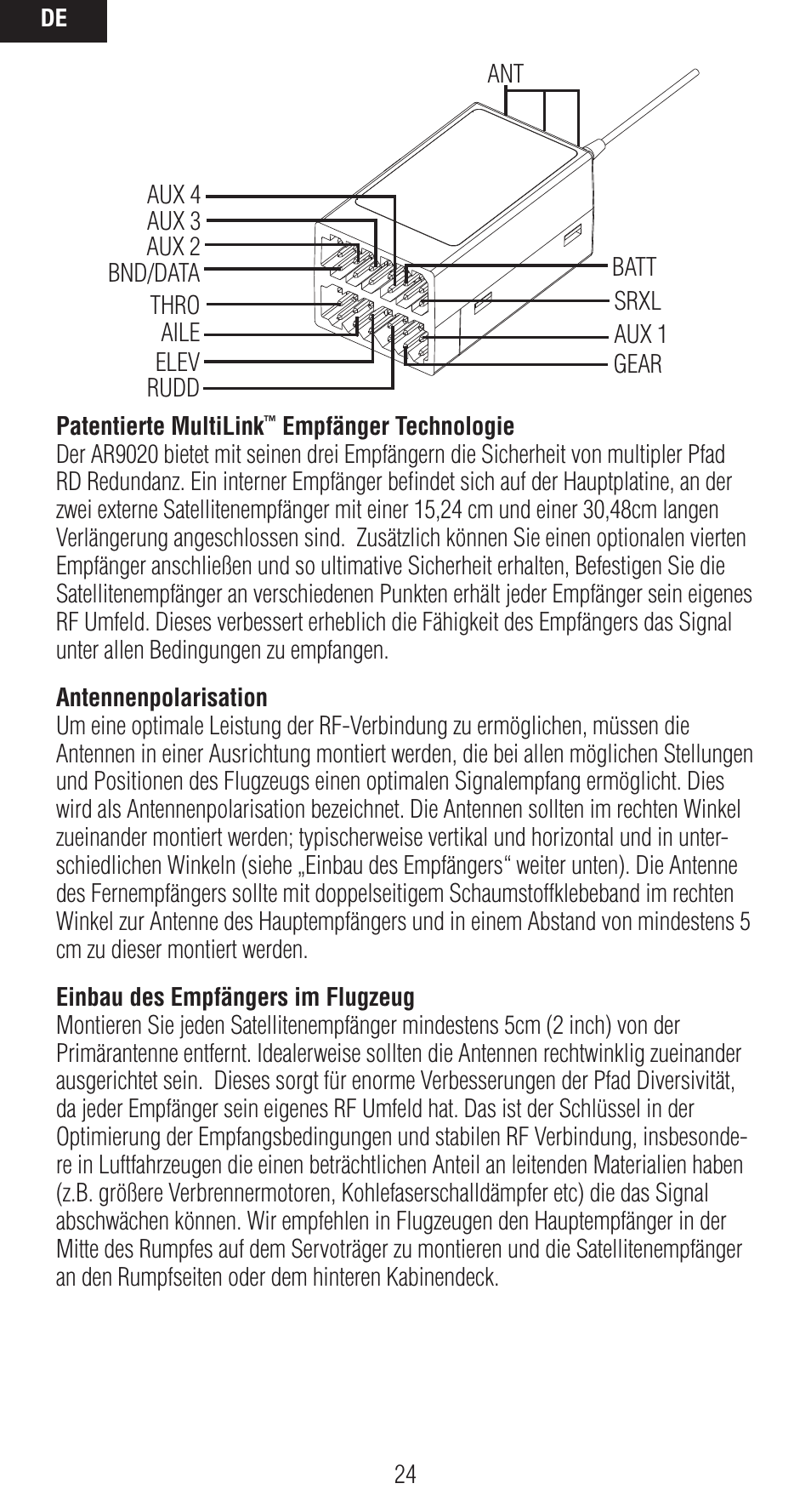 Spektrum SPMAR9020 User Manual | Page 24 / 72