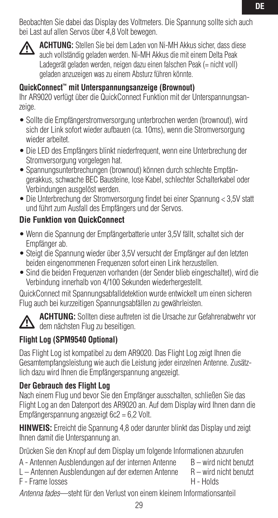 Spektrum SPMAR9020 User Manual | Page 29 / 72