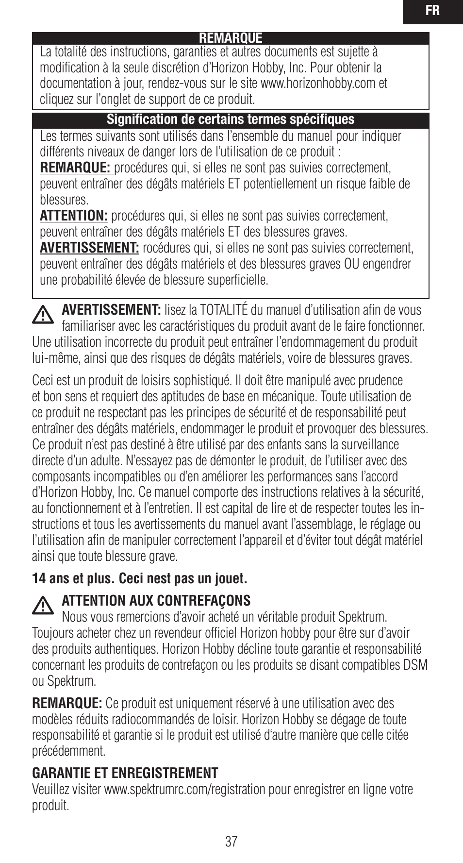 Spektrum SPMAR9020 User Manual | Page 37 / 72