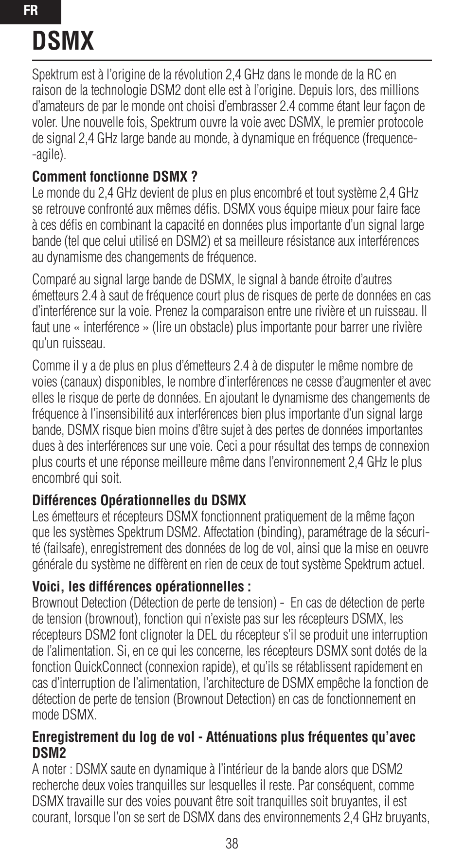 Dsmx | Spektrum SPMAR9020 User Manual | Page 38 / 72