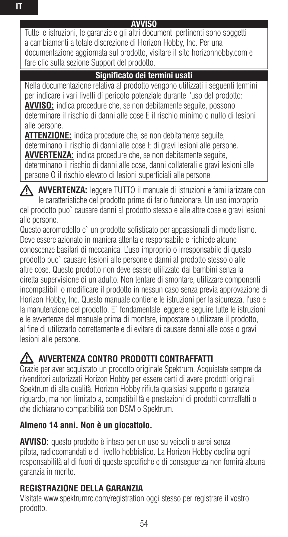 Spektrum SPMAR9020 User Manual | Page 54 / 72