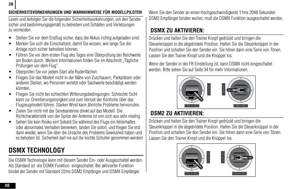 Dsmx technology | Spektrum SPMR4400 DX4e User Manual | Page 28 / 84