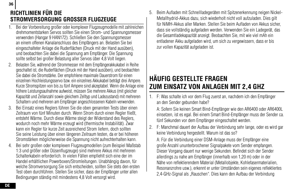 Spektrum SPMR4400 DX4e User Manual | Page 36 / 84