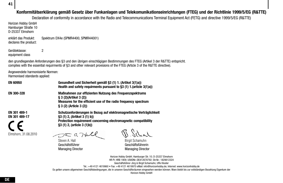 Spektrum SPMR4400 DX4e User Manual | Page 41 / 84