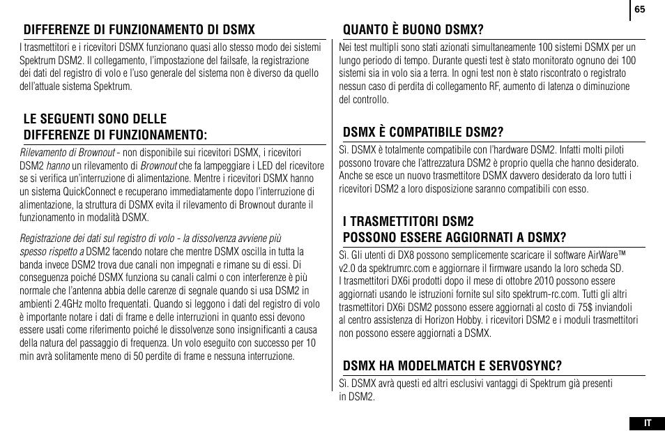 Spektrum SPMR4400 DX4e User Manual | Page 65 / 84