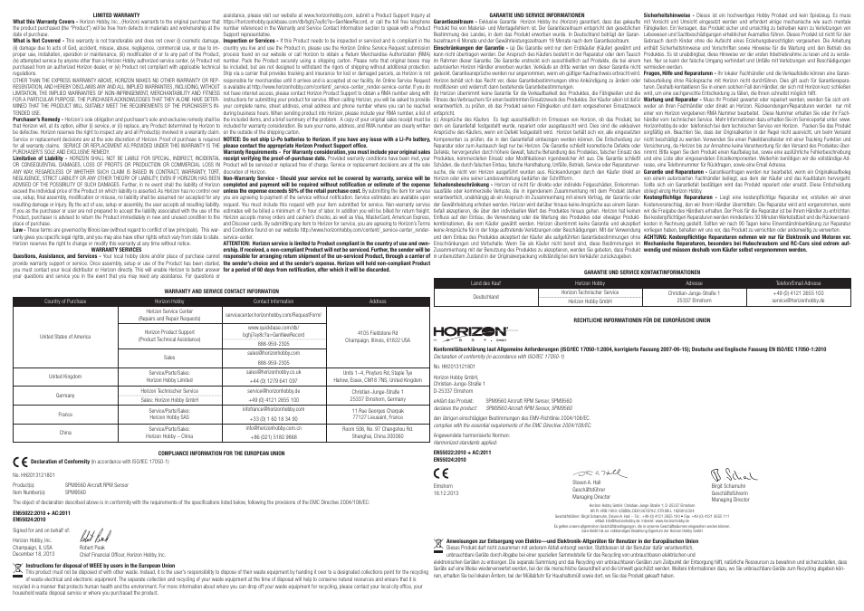 Spektrum SPM9560 User Manual | Page 2 / 3