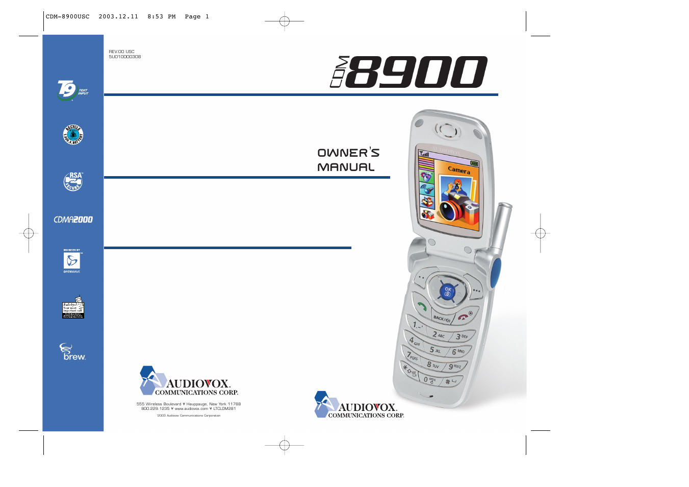 Audiovox CDM-8900 User Manual | 69 pages