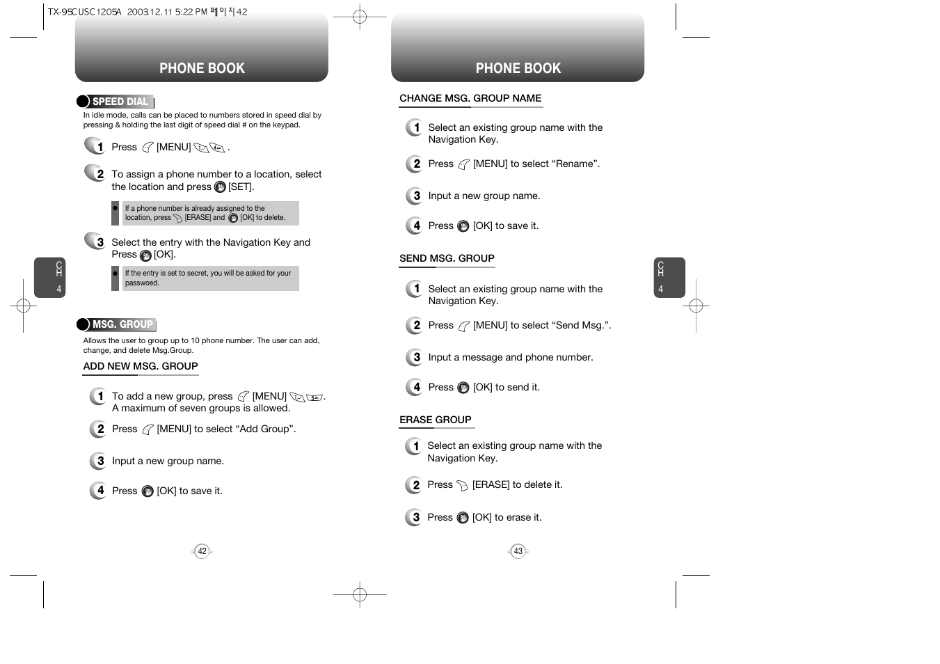 Phone book | Audiovox CDM-8900 User Manual | Page 23 / 69