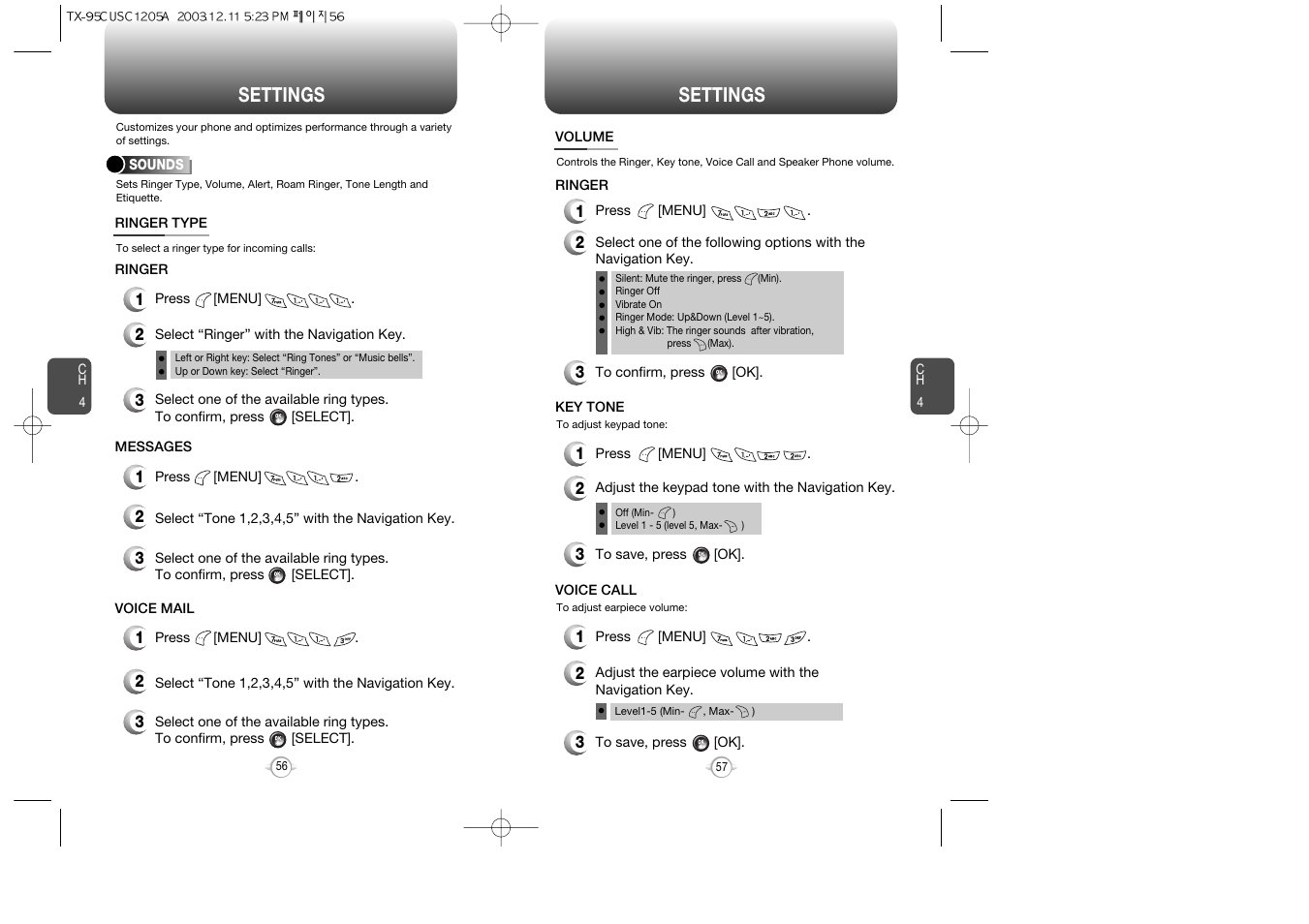 Settings | Audiovox CDM-8900 User Manual | Page 30 / 69