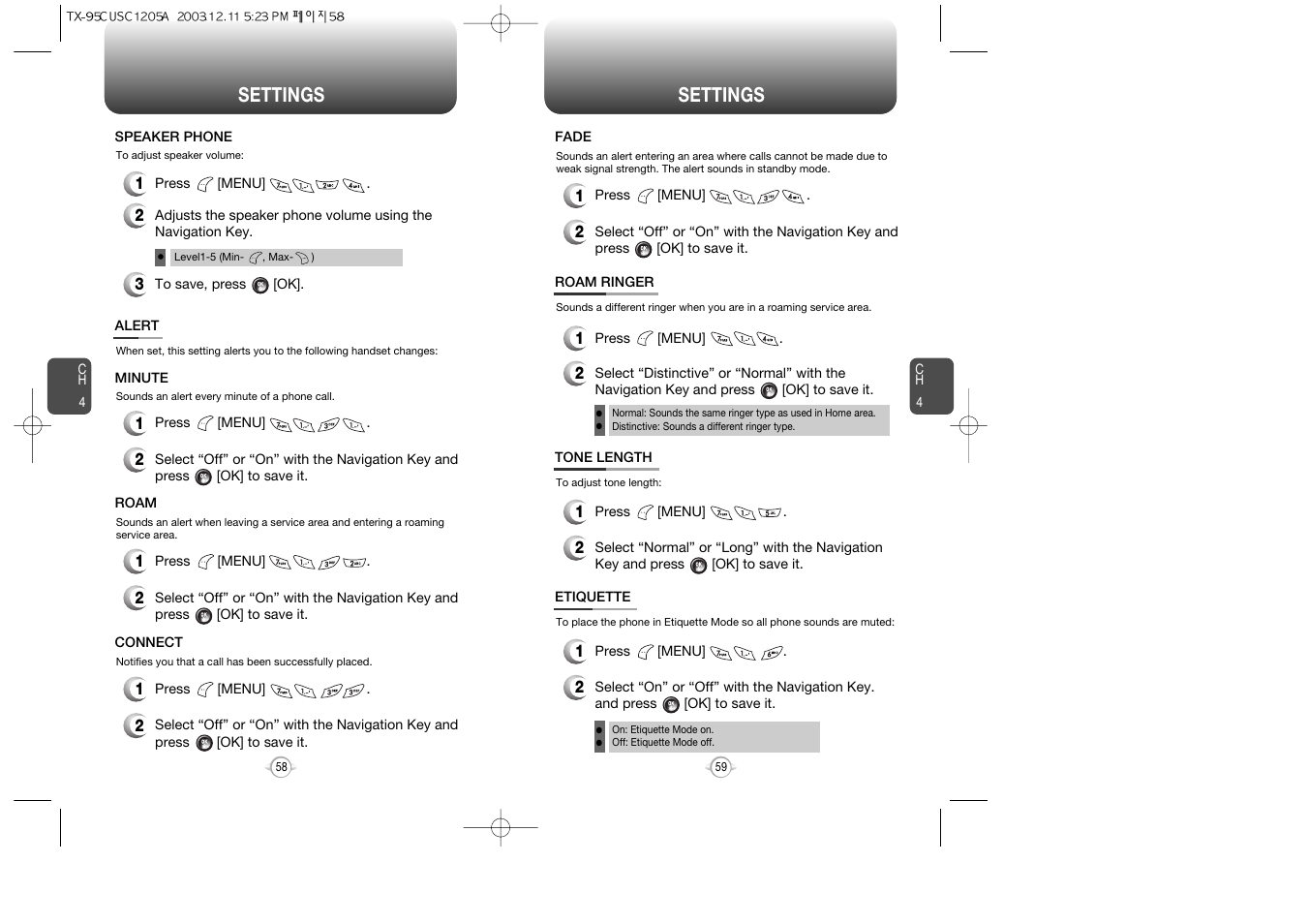 Settings | Audiovox CDM-8900 User Manual | Page 31 / 69