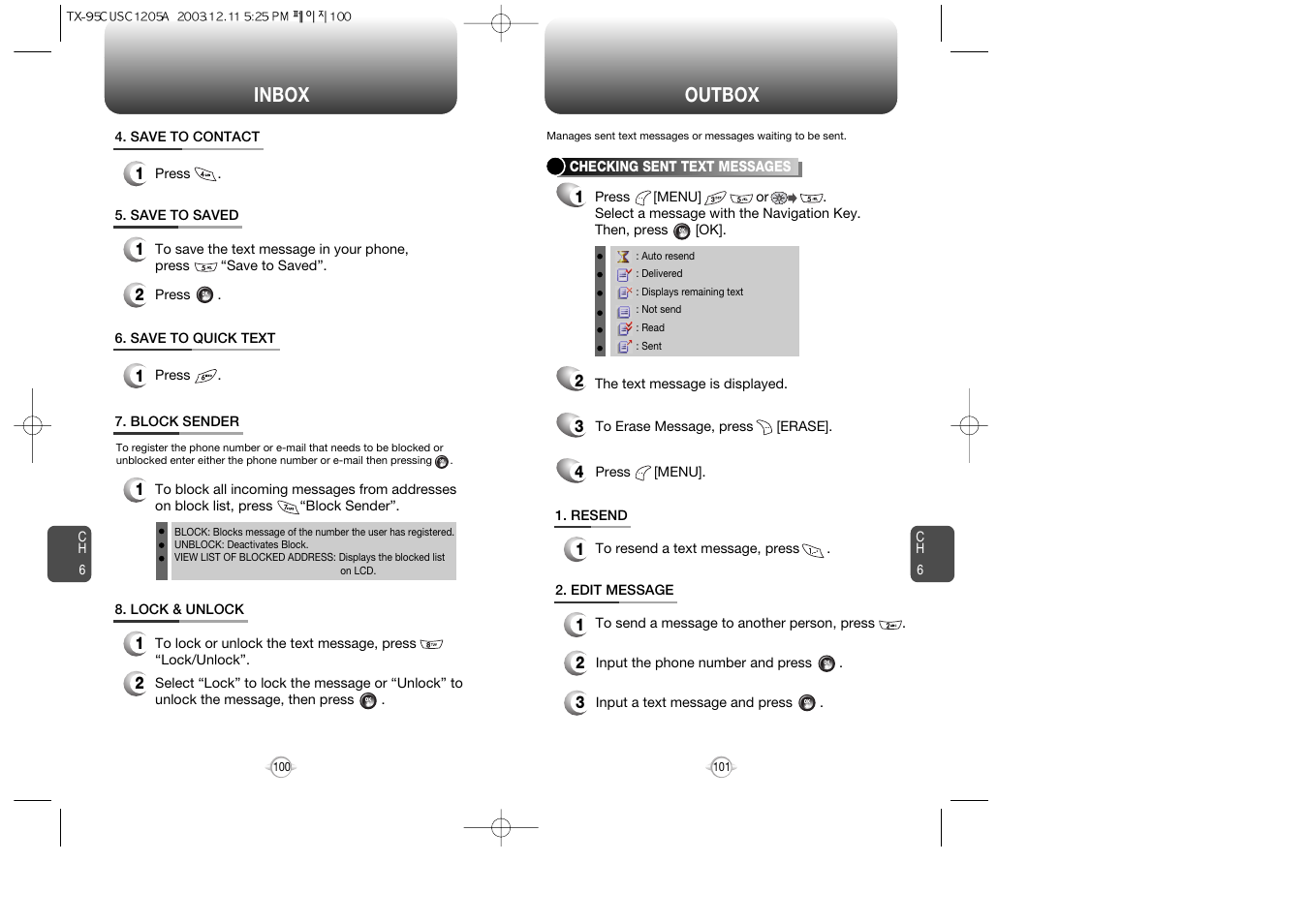 Inbox outbox | Audiovox CDM-8900 User Manual | Page 52 / 69