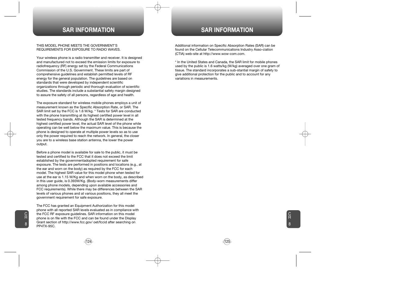 Sar information | Audiovox CDM-8900 User Manual | Page 64 / 69