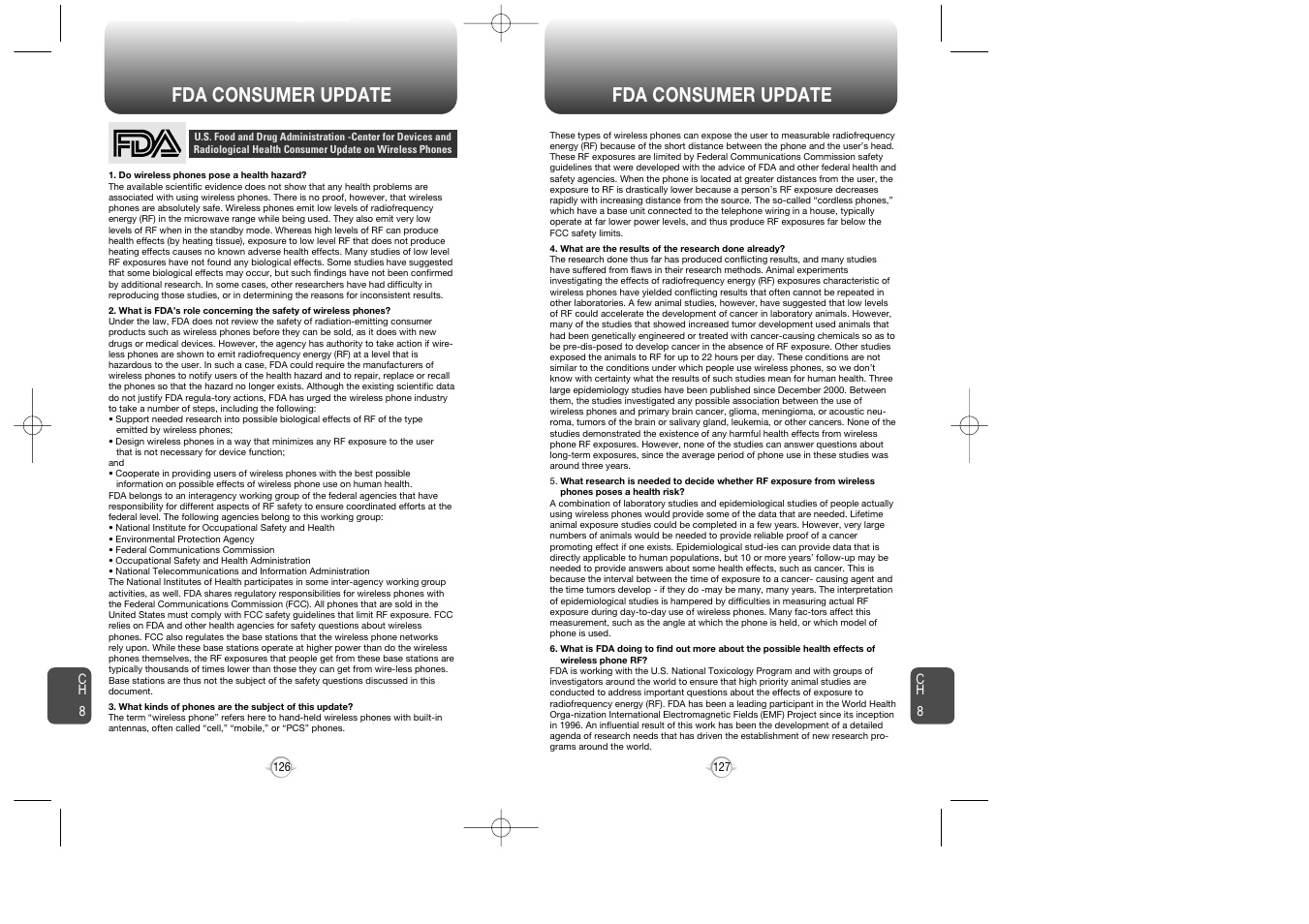 Fda consumer update | Audiovox CDM-8900 User Manual | Page 65 / 69