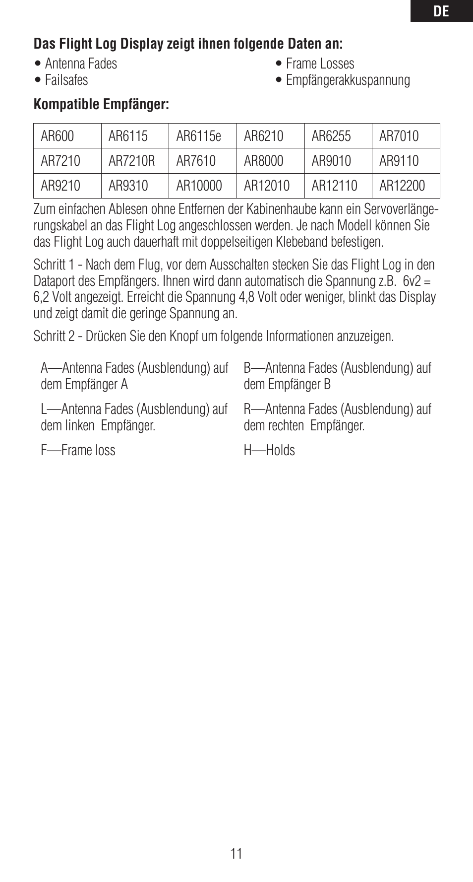 Spektrum SPM9540 User Manual | Page 11 / 28