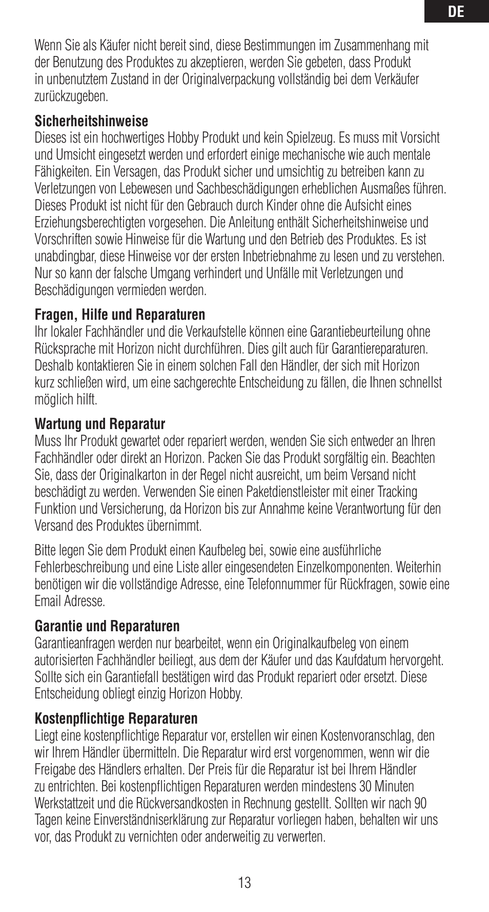 Spektrum SPM9540 User Manual | Page 13 / 28