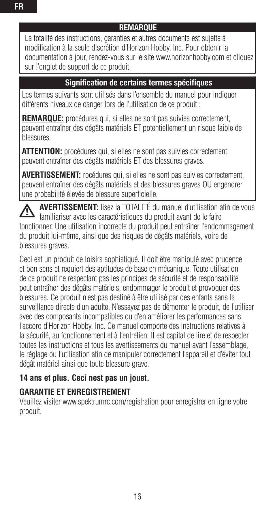 Spektrum SPM9540 User Manual | Page 16 / 28