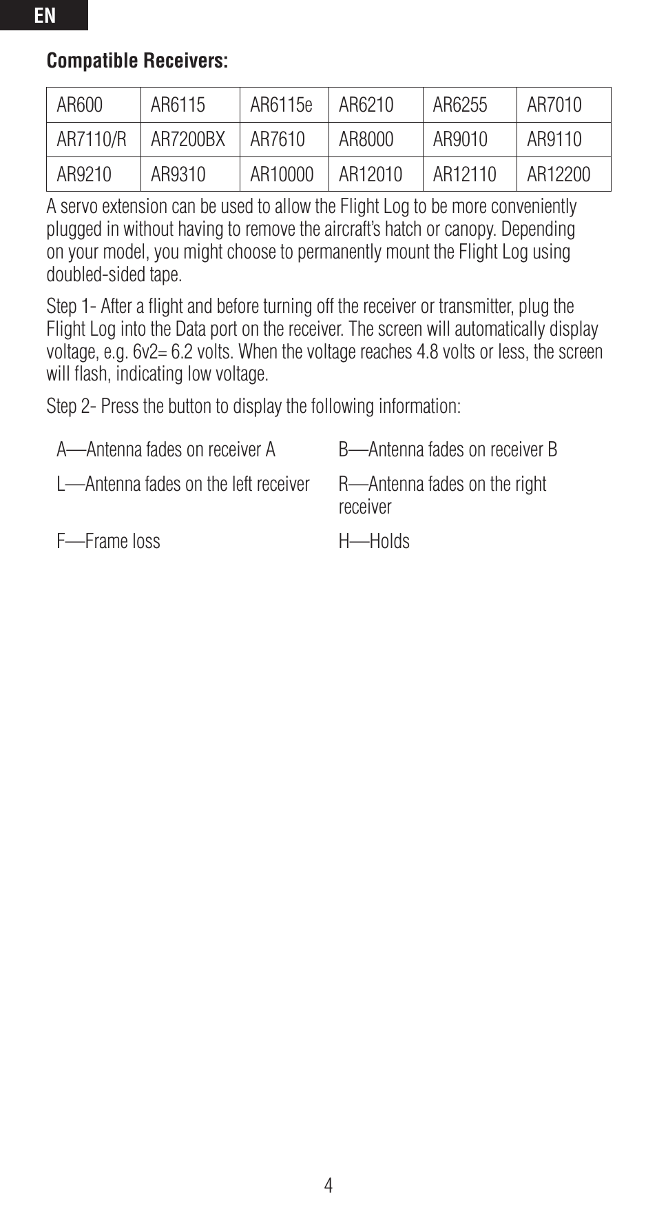Spektrum SPM9540 User Manual | Page 4 / 28