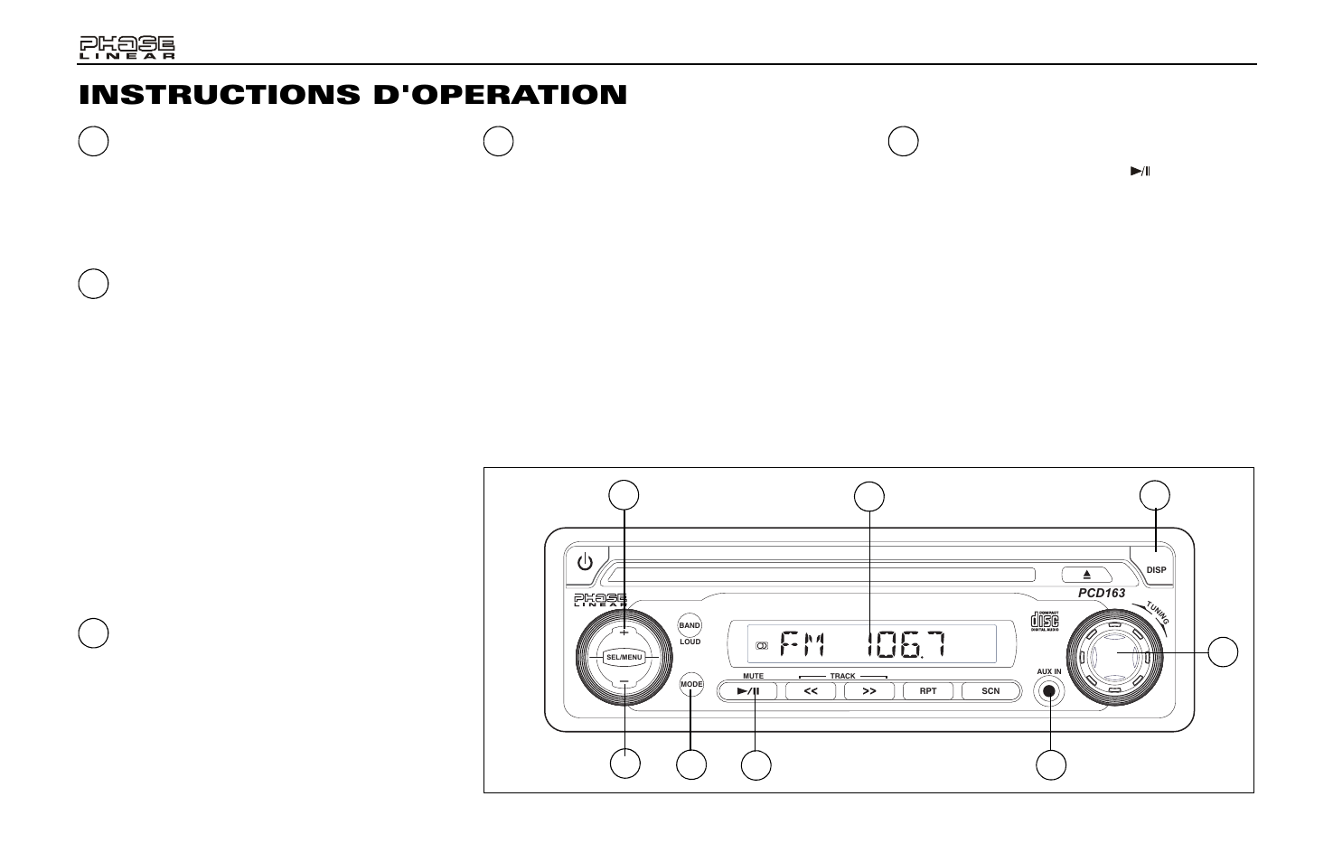 Instructions d'operation | Audiovox PCD163 User Manual | Page 36 / 46