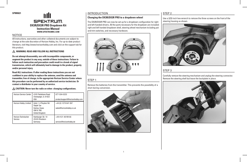 Spektrum SPM9021 User Manual | 2 pages