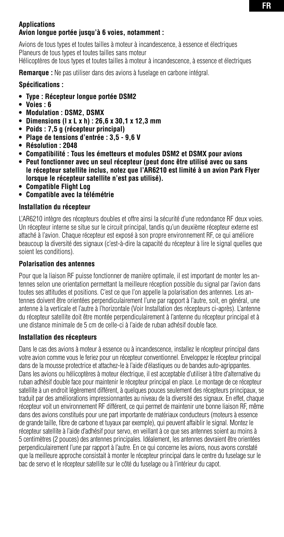 Spektrum SPMAR6210 User Manual | Page 24 / 44