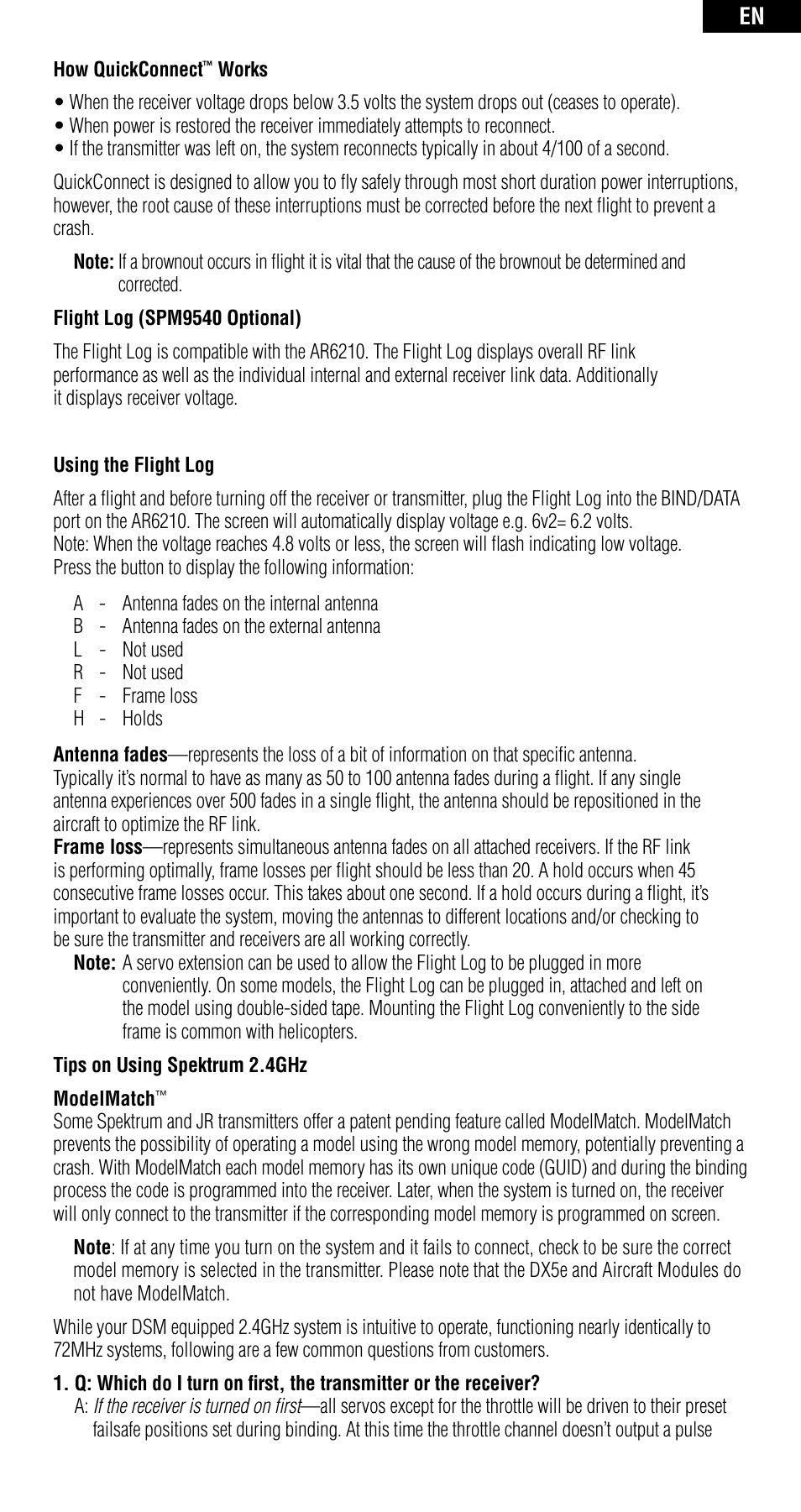Spektrum SPMAR6210 User Manual | Page 7 / 44