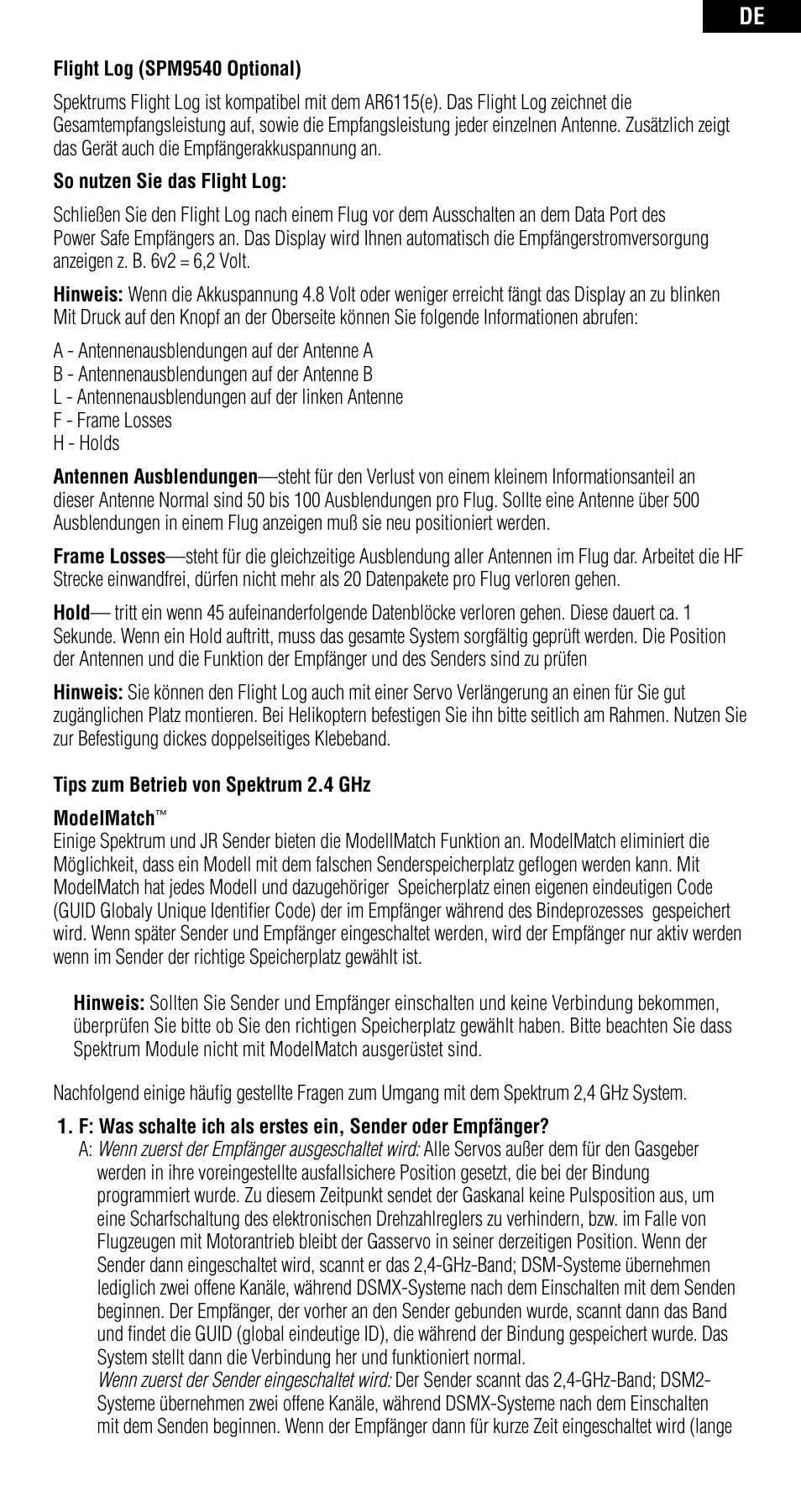 Spektrum SPMAR6115 User Manual | Page 16 / 40