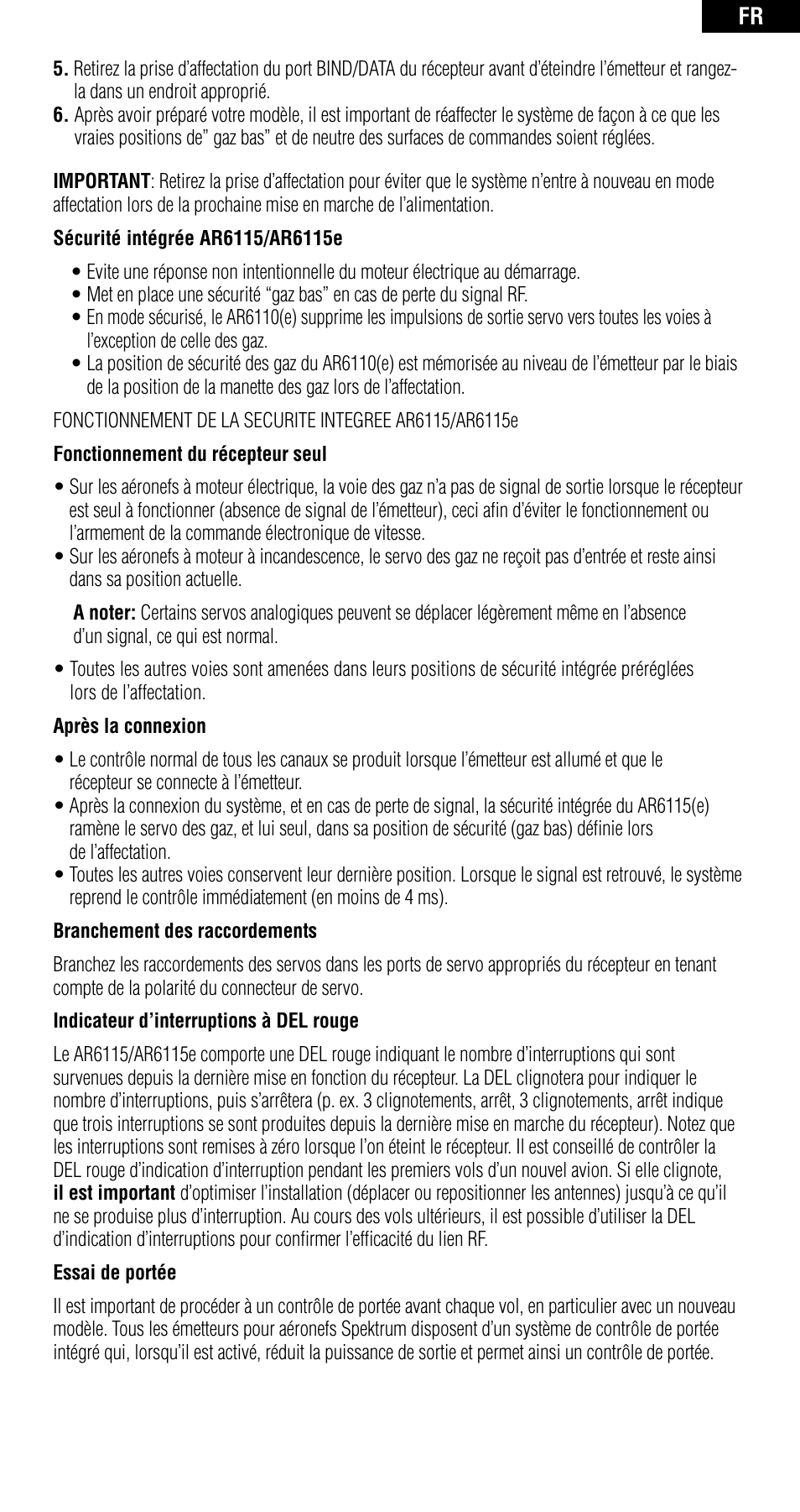 Spektrum SPMAR6115 User Manual | Page 24 / 40