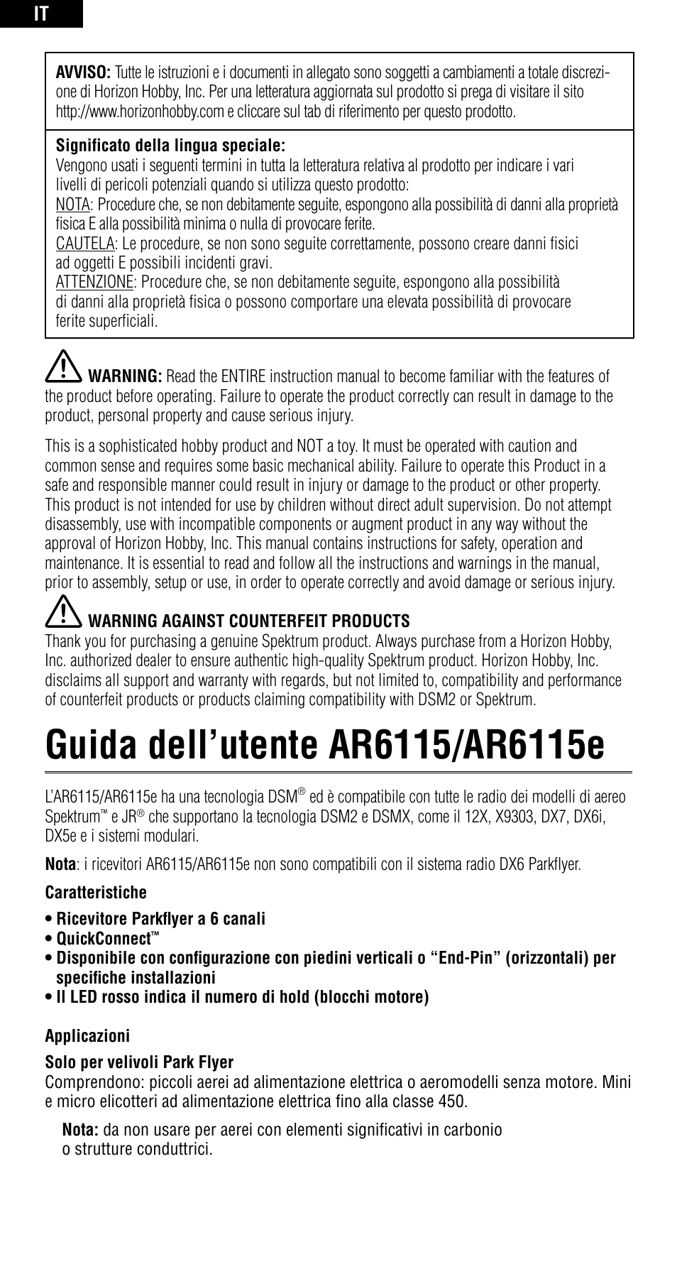 Spektrum SPMAR6115 User Manual | Page 31 / 40