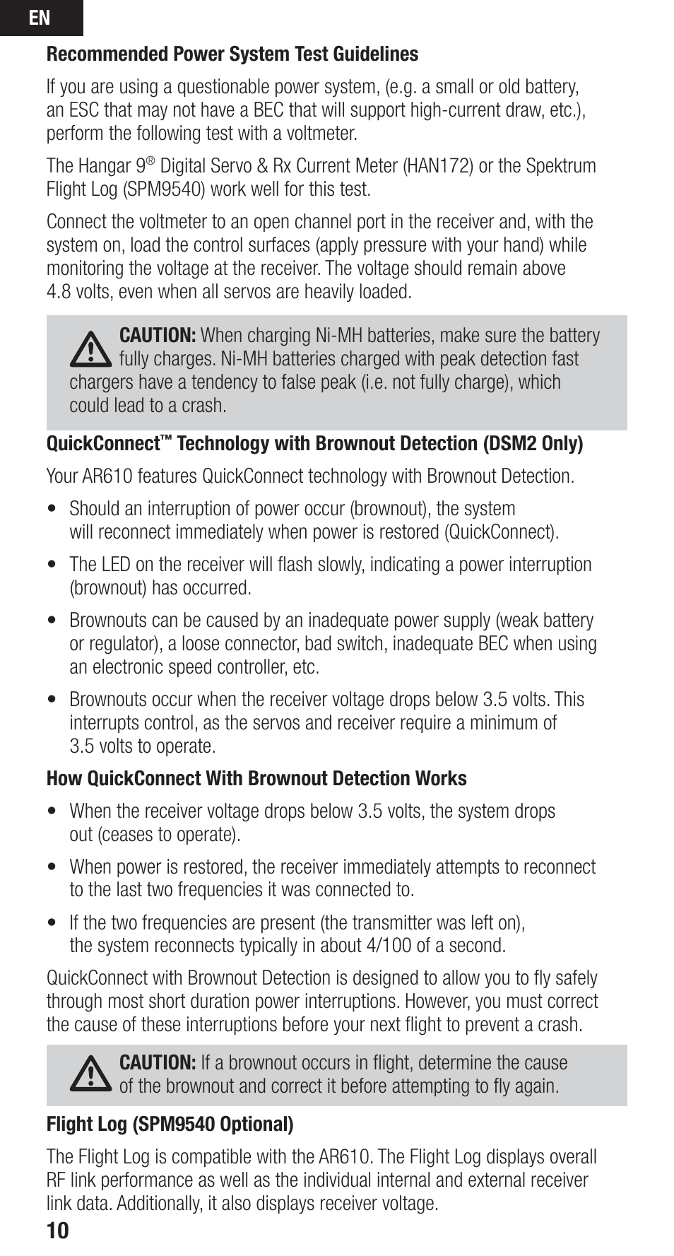 Spektrum SPMAR610C User Manual | Page 10 / 17