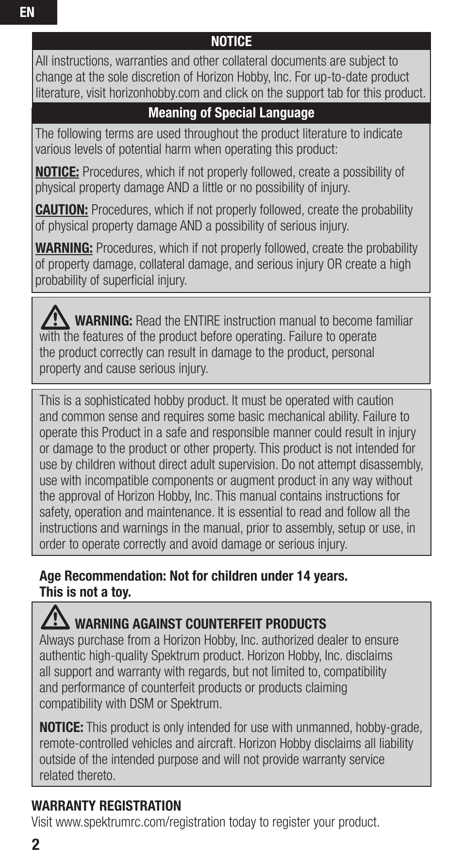Spektrum SPMAR610C User Manual | Page 2 / 17