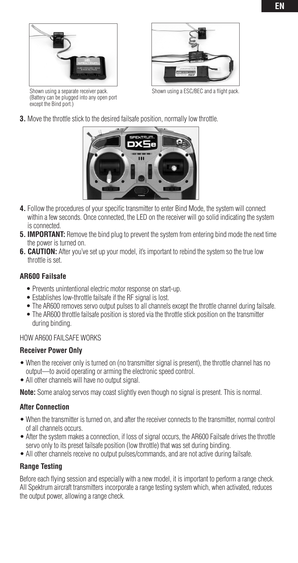 Spektrum SPMAR600 User Manual | Page 5 / 44