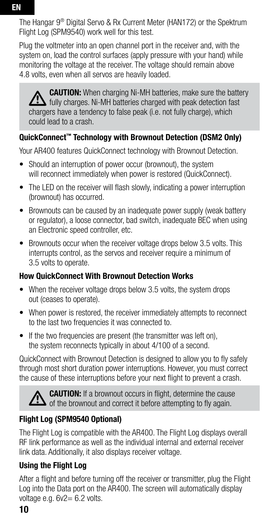 Spektrum SPMAR400 User Manual | Page 10 / 64