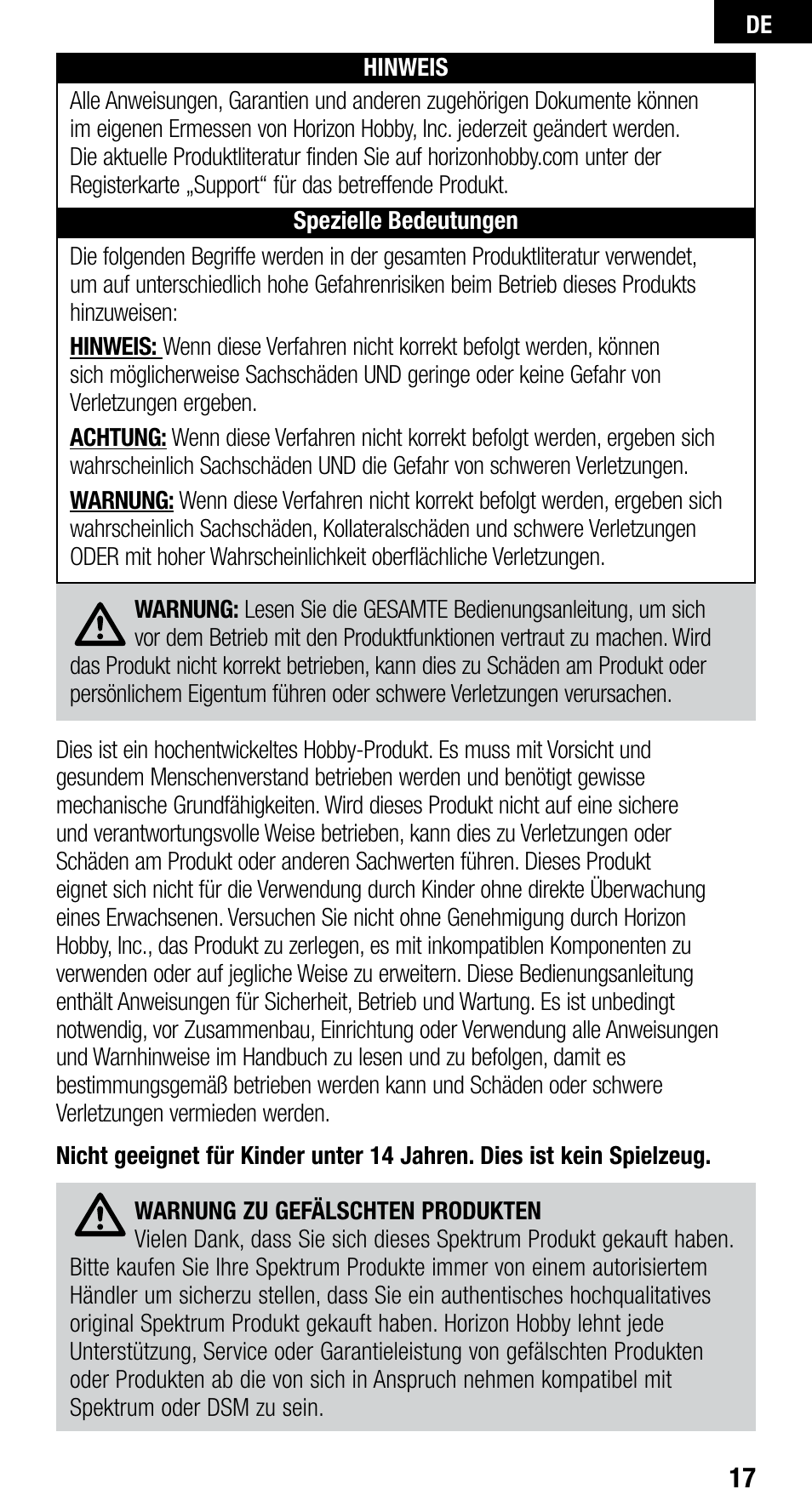 Spektrum SPMAR400 User Manual | Page 17 / 64