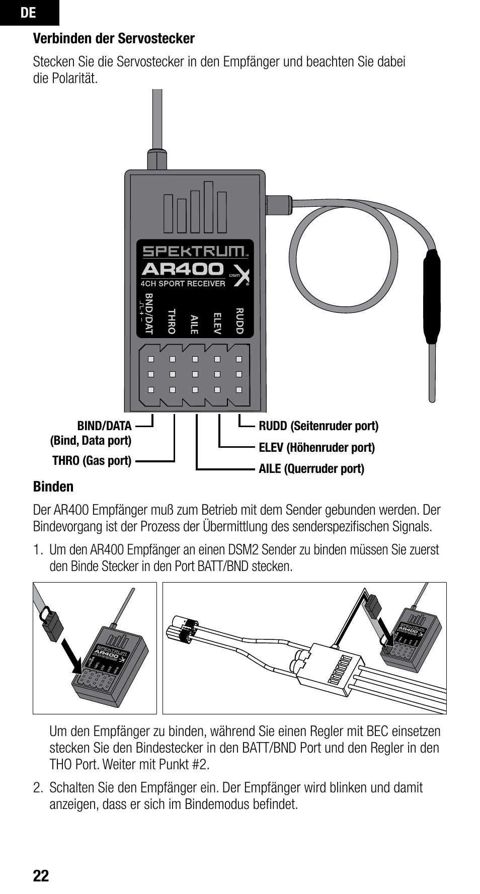 Spektrum SPMAR400 User Manual | Page 22 / 64