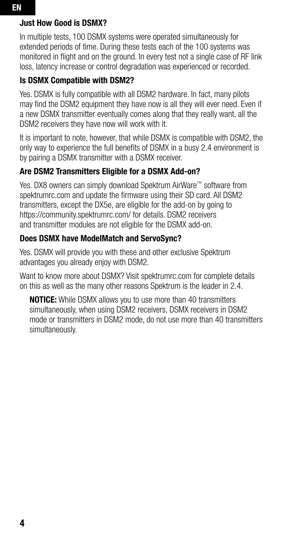 Spektrum SPMAR400 User Manual | Page 4 / 64