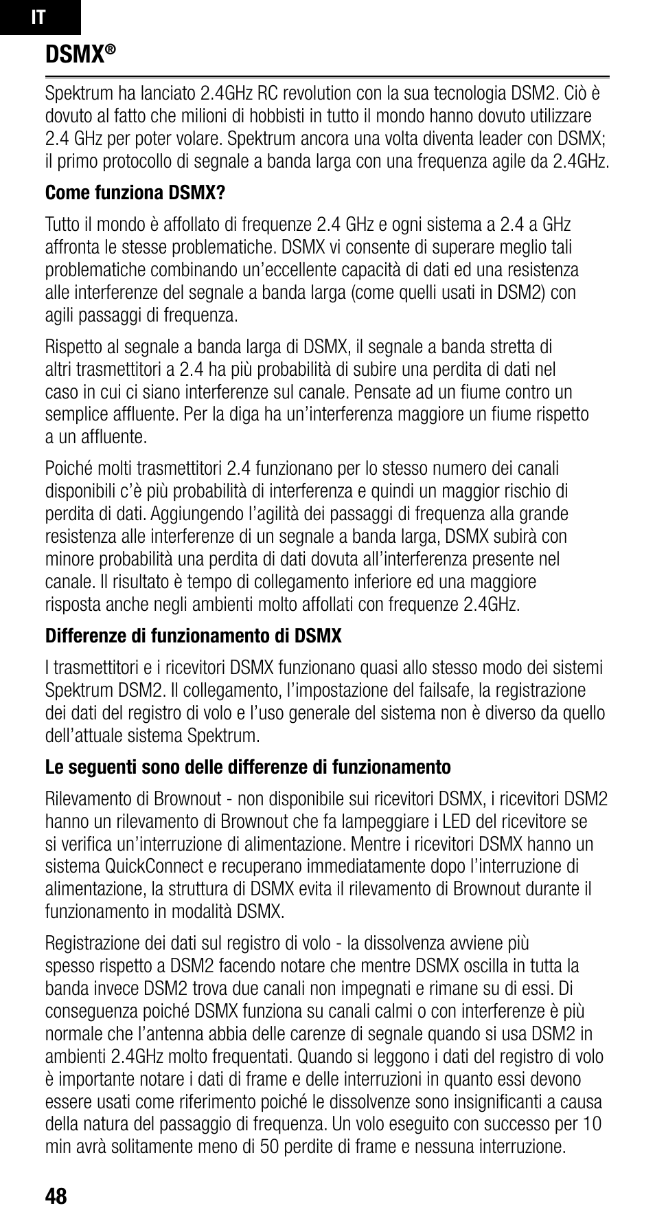 Dsmx | Spektrum SPMAR400 User Manual | Page 48 / 64